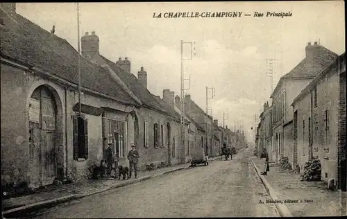 Ak La Chapelle Champigny Yonne, Rue Principale