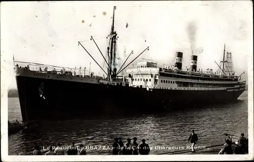 Ak Paquebot Brazza de la Compagnie des Chargeurs Reunis, Dampfer