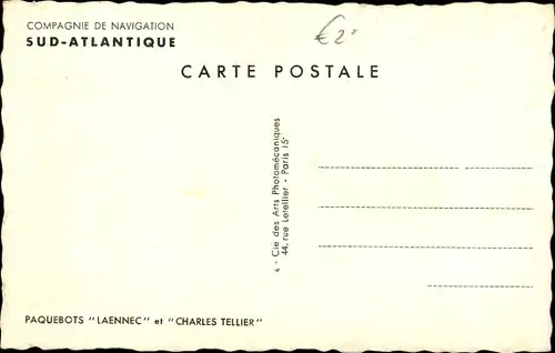 Ak Dampfer Laennec oder Charles Tellier, Cie de Navigation Sud Atlantique