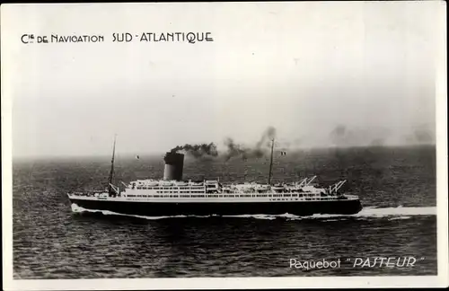 Ak Paquebot Pasteur, Dampfschiff, Compagnie Sud Atlantique