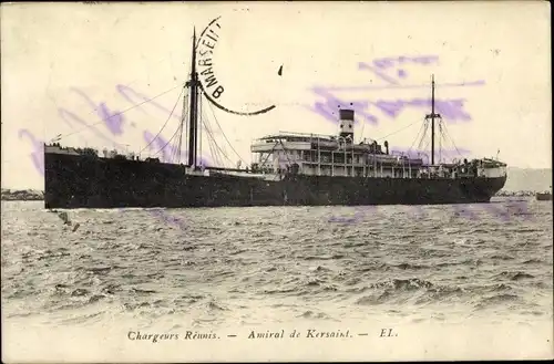 Ak Dampfer Amiral de Kersaint, Chargeurs Reunis