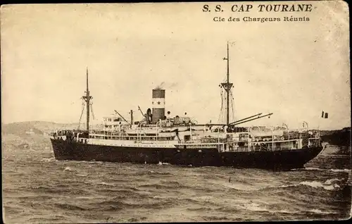Ak Dampfer SS Cap Tourane, Chargeurs Reunis