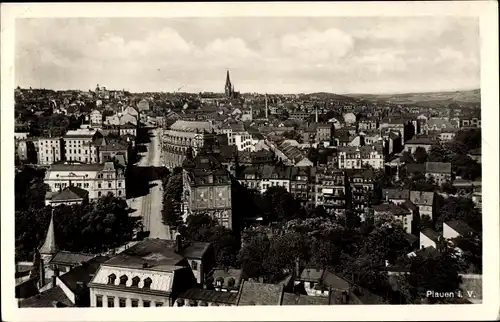 Ak Plauen im Vogtland, Gesamtansicht, Vogelschau