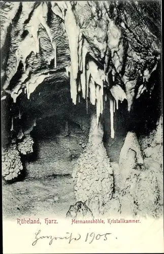 Ak Rübeland Oberharz am Brocken, Hermannshöhle, Kristallkammer