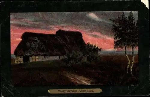Künstler Ak Worpswede in Niedersachsen, Abendrot, Nr. 1080