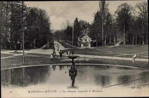 Ak Maisons Laffitte Yvelines, Les Avenues Lafayette, Mirabeau