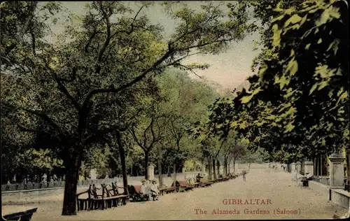 Ak Gibraltar, The Alameda Gardens, Saloon