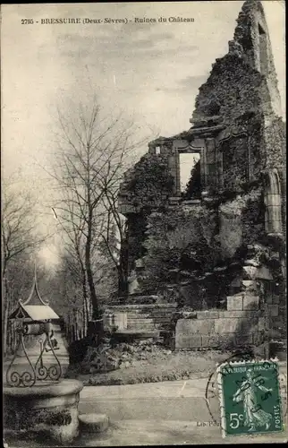 Ak Bressuire Deux Sèvres, Ruines du Chateau