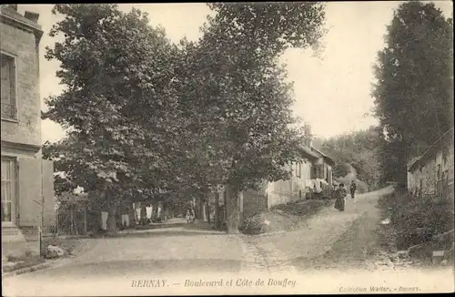 Ak Bernay Eure, Boulevard et Cote de Bouffey