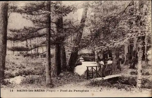 Ak Bains les Bains Vosges, Pont du Parapluie