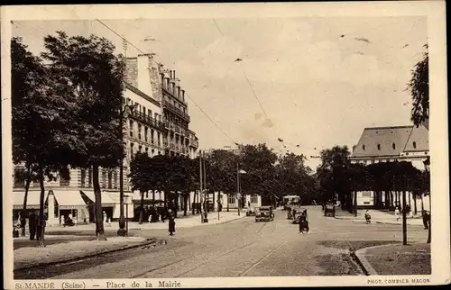 Ak Saint Mandé Val de Marne, Place de la Mairie
