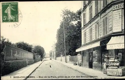 Ak Bois Colombes Hauts de Seine, Rue de la Paix, Rue des Bourguignons