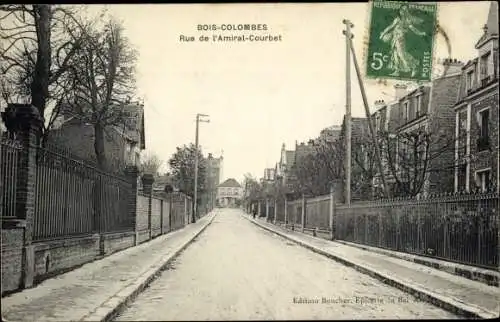 Ak Bois Colombes Hauts de Seine, Rue de l'Amiral Courbet