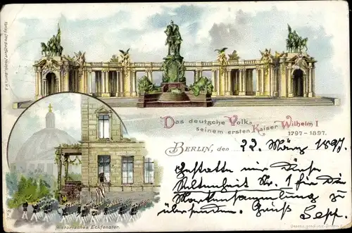 Ganzsachen Litho PP 9 C 50 01, Berlin, Kaiser Wilhelm Denkmal, Gedächtnistag 1898