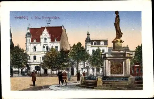 Ak Homberg Duisburg Nordrhein Westfalen, Bismarckplatz, Denkmal