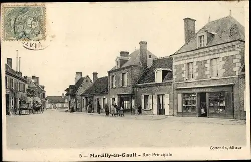 Ak Marcilly en Gault Loir et Cher, Rue Principale, Rouennerie