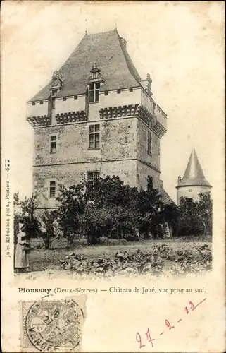 Ak Pioussy Deux Sèvres, Chateau de Joue, vue prise au sud