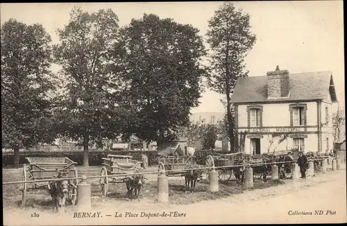 Ak Bernay Eure, La Place Dupont de l'Eure