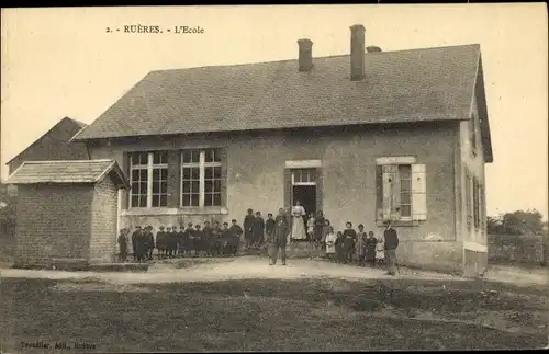 Ak Rueres Yonne, L'Ecole, Kinder, Schule