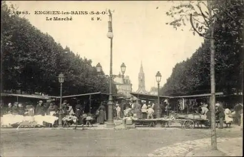 Ak Enghien les Bains Val d'Oise, Le Marche