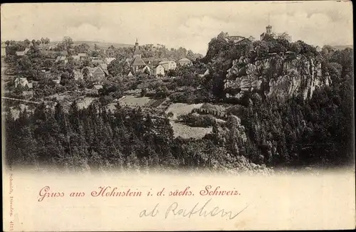Ak Hohnstein Sächsische Schweiz, Panorama