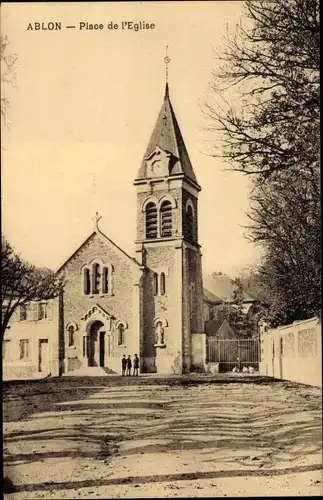 Ak Ablon Val de Marne, Place de l'Eglise