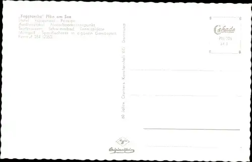 Ak Plön in Schleswig Holstein, Hotel Fegetasche Innenansicht