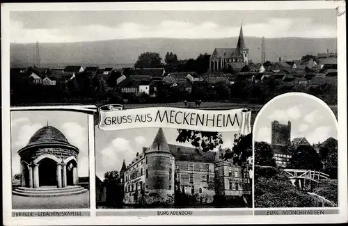 Ak Meckenheim im Rheinland, Burg Münchhausen, Burg Adendorf, Krieger Gedächtniskapelle