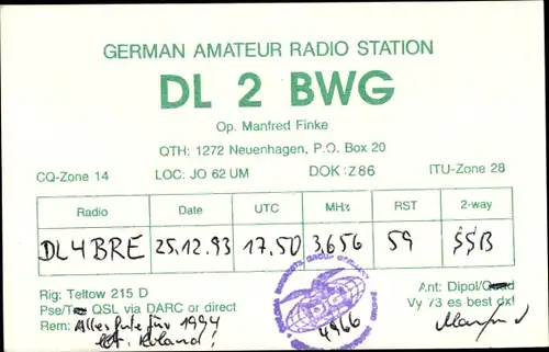 Ak Neuenhagen bei Berlin, German Amateur Radio Station