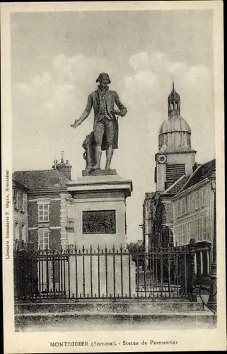 Ak Montdidier Somme, Statue de Parmentier, Statue von Antoine Augustin Parmentier