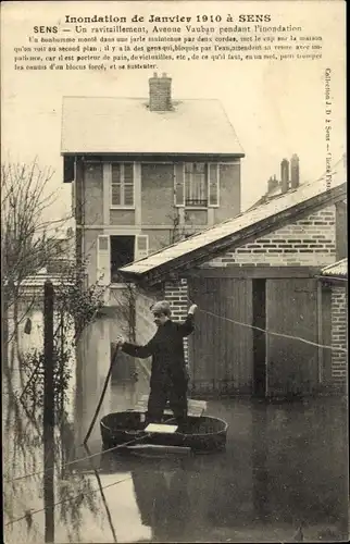 Ak Sens Yonne, Hochwasser 1910, Avenue Vauban