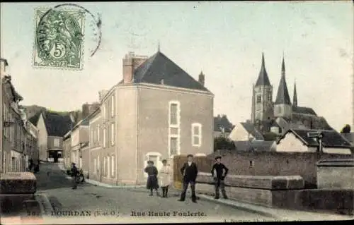 Ak Dourdan Essonne, Rue Haute Foulerie