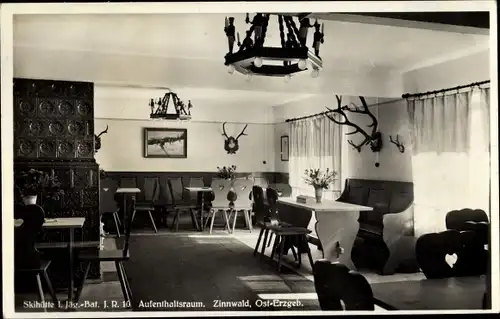 Ak Zinnwald Georgenfeld Altenberg im Erzgebirge, Skihütte