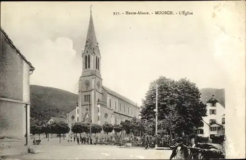 Ak Moosch Elsaß Elsass Haut Rhin, Eglise