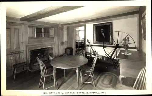 Ak Mass Haverhill England, Sitting Room, Whittier's Birthplace