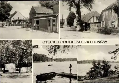 Ak Steckelsdorf Rathenow Havelland, Dorfpartie, Seeblick