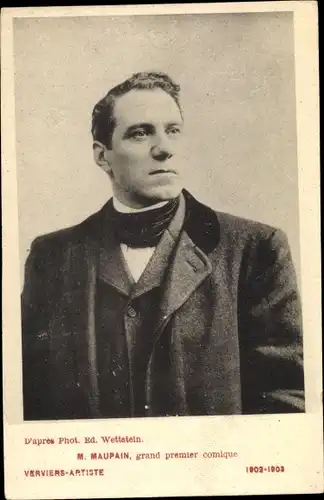 Ak M. Maupain, grand premier comique, Komiker, Portrait