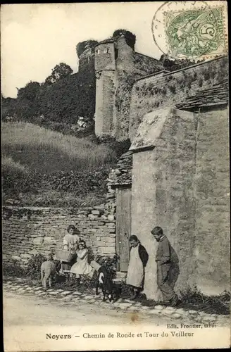 Ak Noyers Yonne, Chemin de Ronde et Tour du Veilleur