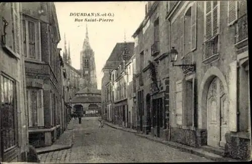 Ak Dourdan Essonne, Rue Saint Pierre