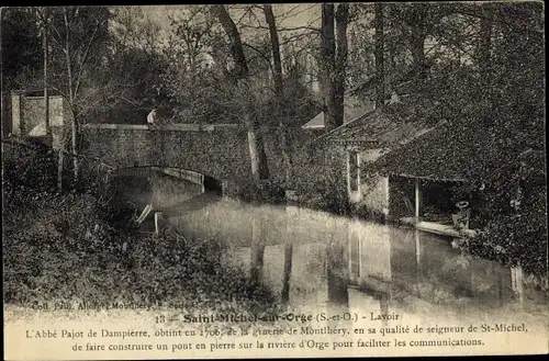 Ak Saint Michel sur Orge Essonne, Lavoir