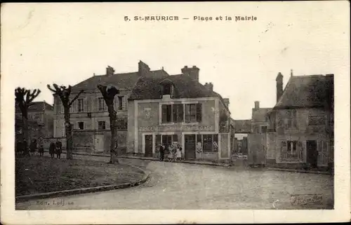 Ak Saint Maurice Essonne, Place, Mairie