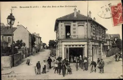 Ak Bezons Val d'Oise, Rue des Bois, Rue Saint Germain