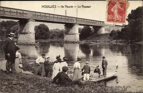 Ak Houilles Val d'Oise, Ile Fleure, Le Passeur