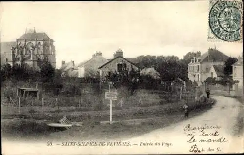 Ak Saint Sulpice de Favieres Essonne, Entree du Pays