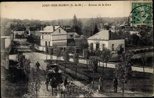 Ak Jouy sur Morin Seine et Marne, Avenue de la Gare