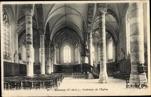 Ak Beuvry Pas de Calais, Interieur de l'Eglise