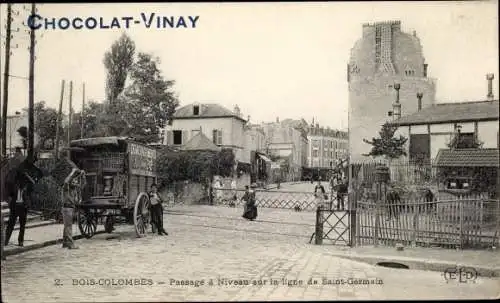 Ak Bois Colombes Hauts de Seine, Passage a Niveau sur la ligne de Saint Germain