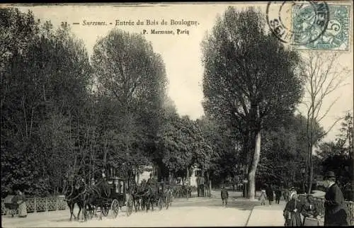 Ak Suresnes Hauts de Seine, Entrée du Bois de Boulogne