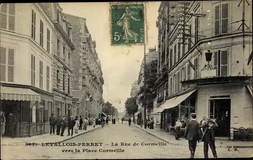Ak Levallois Perret Hauts de Seine, Rue de Cormeille, Place Cormeille