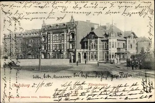 Ak Rendsburg in Schleswig Holstein, Königstraße